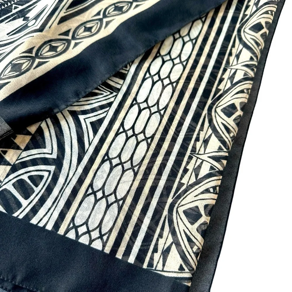 Betmar Made In Italy Chic Black and Beige Patterned Scarf